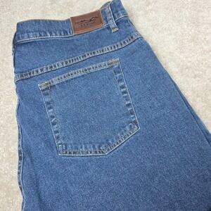 L.L. Bean Straight Leg Jeans Womens 20 Reg Blue Denim 5-Pocket Stretch Comfort
